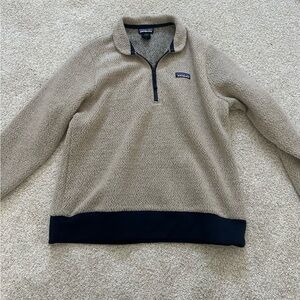 Patagonia Women's Tan and Black Zip-Up Sweater
